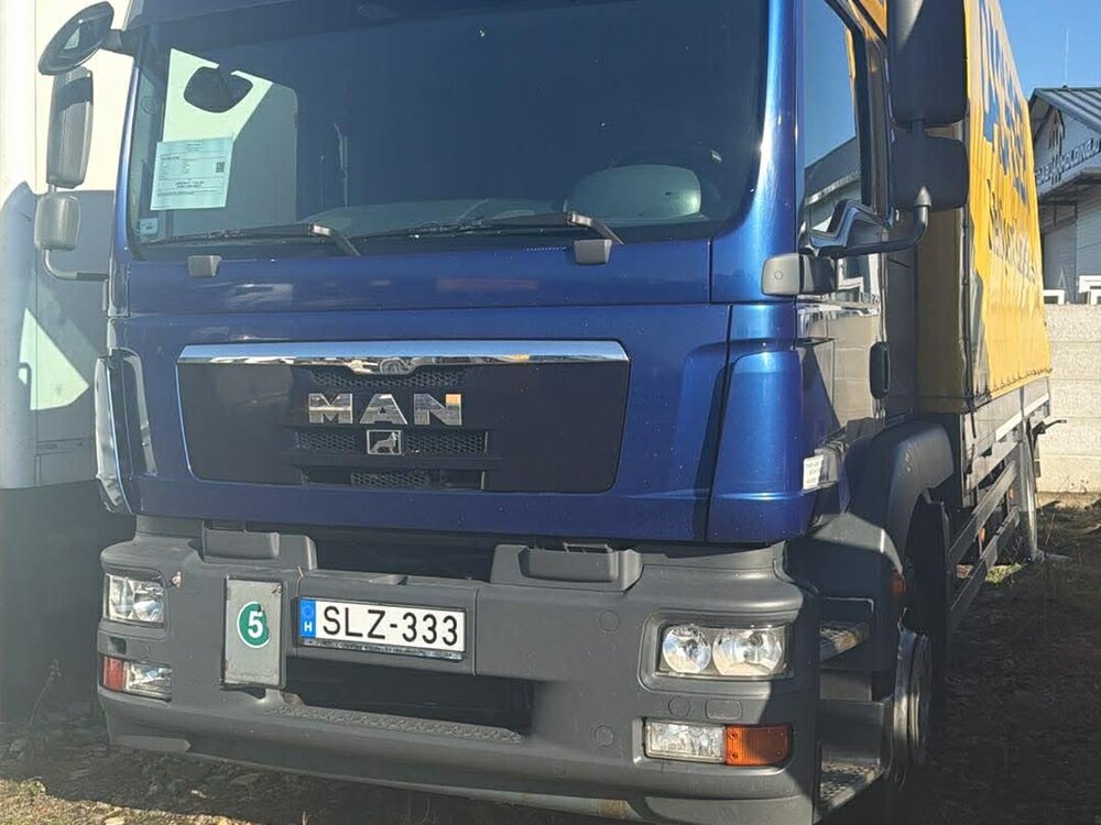 MAN TGM 18.290 ponyvás, emelőhátfalas teherautó